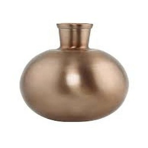 Fantaisie Martelé Jardinière Forme Ronde Pots De Fleurs Et Vase Ensemble De 2 Or Poli Table Décoration Fleur Vase Et Pot À Bas Prix - Product Image 2