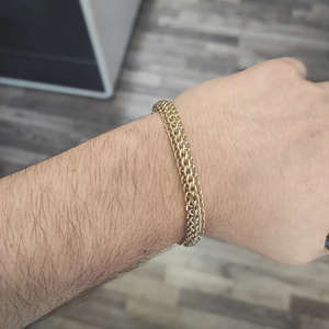 สร้อยข้อมือ Foxtail ทำด้วยมือสีทอง14K สร้อยข้อมือทองหนาหนักสร้อยข้อมือสำหรับผู้ชายเครื่องประดับสร้อยข้อมือแฟชั่น - Product Image 2