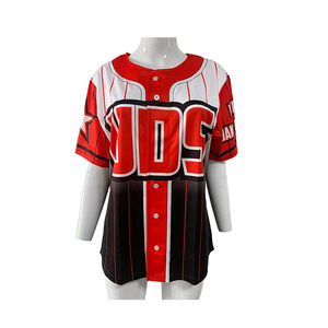 ZATA SPORTS 100% polyester maillot de Baseball personnalisé hommes taille adulte respirant séchage rapide antibactérien Sublimation imprimé col en v - Product Image 4