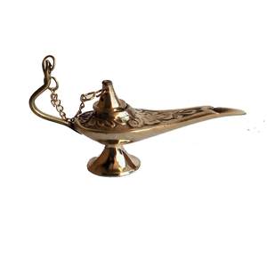 Antique Brass <b>Miniature</b> Aladdin's Chirag/Lamp for Vintage Home Decor - Product Image 3