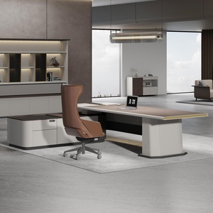 Modern Luxury Wooden Executive <b>Desk</b> Commercial Office Workstation Furniture Easy Assembly Director Boss Table - Product Image 3