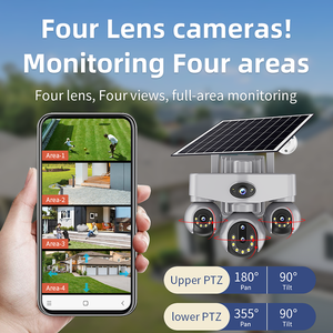 Cámara <span class=keywords><strong>de</strong></span> Seguridad Solar PTZ <span class=keywords><strong>de</strong></span> 4 Lentes, Grabación AOV 24/7, 355 °   Pan 90 °   Cámara <span class=keywords><strong>de</strong></span> Vigilancia Exterior con Inclinación, <span class=keywords><strong>Zoom</strong></span> 8X, WDR y Detección <span class=keywords><strong>de</strong></span> Movimiento - Product Image 4