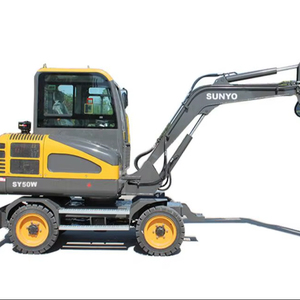 รถขุดล้อยางรุ่น SY50W พร้อมเครื่องยนต์ Perkins เกียร์บ็อกซ์ แรงบิดสูง รับน้ำหนักได้ 5000 กก. สำหรับใช้งานในฟาร์ม - Product Image 1