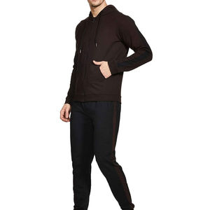Sudadera con capucha y cremallera para deportes de invierno de alta calidad para hombre, chándal con estampado sólido, Jersey cálido para correr, gimnasio, ropa deportiva - Product Image 3