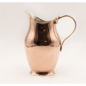 Pichet à eau en cuivre de luxe avec logo personnalisé, avec couvercle et tasses, ensemble de vaisselle en cuivre pur de qualité alimentaire, pichet en cuivre artisanal indien en vrac - Product Image 3