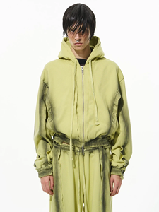 Sweat à capuche à fermeture éclair complète et survêtement de pantalon surdimensionné du fabricant pour hommes - Product Image 3