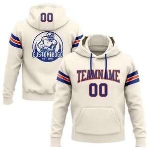Sudadera con capucha personalizada cosida personalizada Royal-Orange Football Pullover - Product Image 1