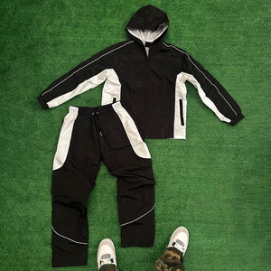 Veste coupe-vent respirante personnalisée en usine ensemble deux pièces OEM vente en gros de survêtements imperméables de qualité supérieure pour hommes - Product Image 5