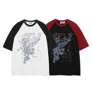 T-shirt décontracté unisexe d'été pour homme, coupe oversize, uni, à manches courtes, col en V, anti-plis, respirant, écologique, 100 % coton tricoté - Product Image 2