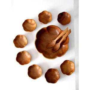 Service de table en bois classique avec bols à fruits secs écologiques de conception européenne, idéal pour la décoration de table et la dernière qualité - Product Image 2