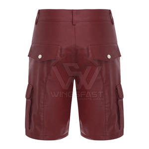 Pantalones cortos de cuero de alta calidad superventas a la venta, ropa informal hecha a medida, pantalones cortos de cuero para hombre para Uso en adultos - Product Image 4