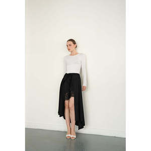 Jupes en satin en gros avec détails en dentelle - [object Object] - Product Image 2
