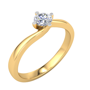 Bague classique en or 18 carats pour femme avec 0,25Cts VS Clarity Lab Grown EF Color Diamond Jewelry - Product Image 1