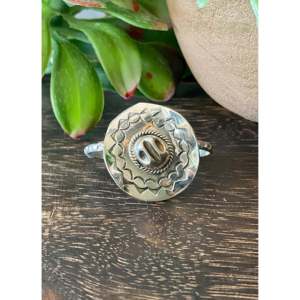 <b>Sterling</b> <b>Silver</b> Cowboy Hat <b>Ring</b> for <b>Men</b> Women Rhodium Plated Gemstone <b>Ring</b> Size 7-7.5 - Product Image 1