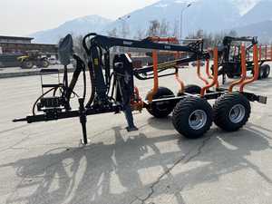 Remorque forestière avec grue hydraulique pour l'exploitation forestière Remorque à bûches Atv - Product Image 3
