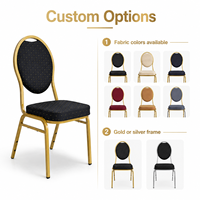 Chaise de banquet en velours noir premium avec dossier rond personnalisé pour réunions, mariages, hôtels, restaurants et événements