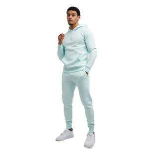 Ensemble survêtement jogging en coton de haute qualité pour homme, sur mesure, vente en gros, OEM, vêtements d'hiver, pull léger, fermeture éclair de fitness - Product Image 1