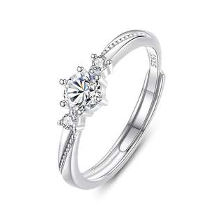 Bague de fiançailles réglable pour couple Jeulia Flipped Moment plaquée or rose en argent sterling - Product Image 3