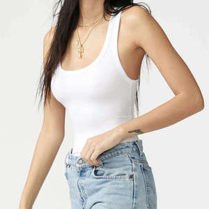 เสื้อกล้ามผู้หญิงแบบสวมใส่ได้ทุกโอกาส เสื้อสายเดี่ยวผ้าฝ้าย ระบายอากาศได้ดี เหมาะสำหรับโยคะ ออกกำลังกาย เสื้อกล้ามผู้หญิงแบบถักลายริบ - Product Image 4