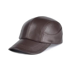 Gorra de piel auténtica de Color sólido para hombre, gorro de piel con logotipo personalizado de alta calidad, nueva moda - Product Image 5