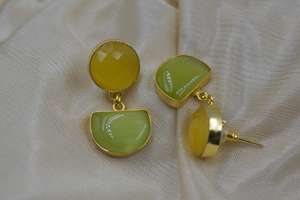 ต่างหู ต่างหูแฟชั่นอินเทรนด์ ผู้ผลิต ผู้จัดจําหน่าย ต่างหูห้อยหินชุบทอง 18k - Product Image 5