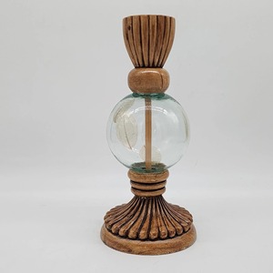Porte-bougie en bois artistique avec boule de cristal, design unique pour la décoration de la maison, présentation sur table et cadeaux, vente en gros en provenance d'Inde - Product Image 6