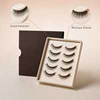 Cils 3D naturels Movpupil, faits à la main, bande complète, épaisseurs variées, bande en coton noir, coffret cadeau