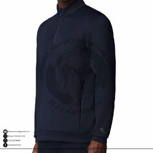 Custom Logo Embroidery Heavyweight Quarter Zip Pullover OEM High Quality Unisex Winter 100% Cotton Fleece Sweatshirt Outdoor - Product Image 3