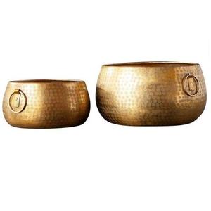 Juego de dos macetas hechas a mano de gran tamaño mayoristas maceta de metal disponible para suministros de decoración del hogar y el jardín - Product Image 2