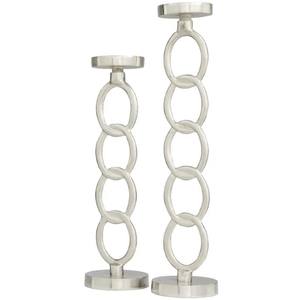 Bougeoir géométrique en aluminium argenté ou bougeoir décoratif géométrique en métal en aluminium déco - Product Image 2