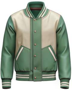 แจ็กเก็ตเบสบอลสองโทนสีเขียวสำหรับผู้ชาย - Product Image 1