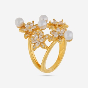 Anillo de Número Moderno y Elegante Chapado en Oro Rosa y Rodio con Incrustaciones de Circonitas, Plata 92.5, para Bodas y Eventos Especiales - Product Image 1