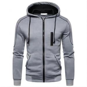 Sweat à capuche à fermeture éclair et à manches longues pour hommes vestes de sport décontractées pour l'hiver sweats à capuche en molleton teints en couleur unie vêtements - Product Image 2