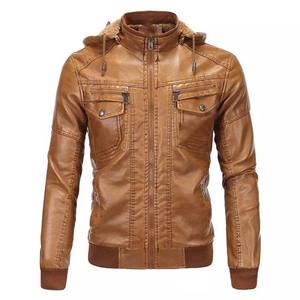 Chaqueta de cuero y tela personalizada 100% para hombre, venta al por mayor, precio barato, chaqueta de invierno de Color sólido más vendida para hombre - Product Image 1