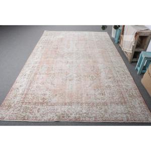 Grand tapis vintage de 6,4 x 10 pieds, tapis turc à pois blancs - Product Image 1