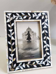 Elegant Natural Mother of Pearl Resin Inlay Picture <b>Frame</b> Luxurious Handmade Accent for Interior Home Decor - Product Image 3