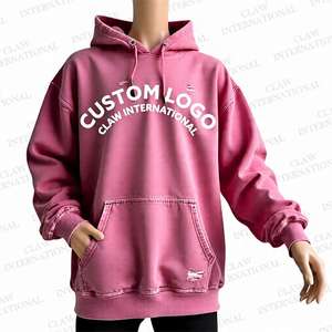Sudaderas con capucha con logotipo bordado desgastado para hombre, ropa de calle personalizada en relieve, Sudadera con capucha desgastada antiarrugas al por mayor con OEM - Product Image 5