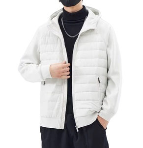 Veste de sport surdimensionnée pour hommes bulle matelassée col rond couleur unie fermeture à glissière hiver - Product Image 4