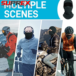 SUPREX ENTERPRISES Winter Balaclava Ski Mask Windproof Fleece Thermal Spandex Magnetic Anti-UV <b>Neck</b> Gaiter <b>Warmer</b> Hood One Size - Product Image 3