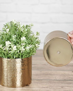 Maceta de metal dorado martillado de lujo de la mejor calidad más vendida al precio al por mayor para uso doméstico en el jardín de bodas - Product Image 3