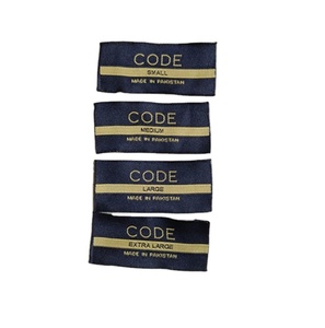 Étiquettes de vêtements personnalisées écologiques de haute qualité, tissées, avec bord découpé au laser, en tissu 100% polyester, étiquettes principales, service OEM personnalisé - Product Image 2