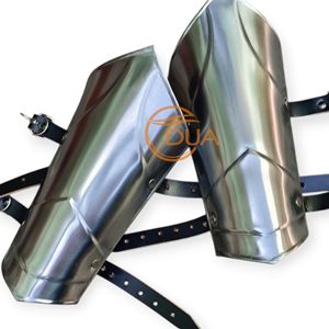 Brazaletes de hierro medievales, hechos de hierro de calibre 18, diseñados para proteger la parte inferior de los brazos - Product Image 5