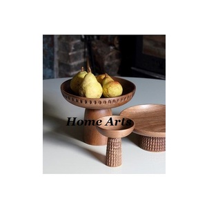 Bol de service à salade de fruits de forme ronde de qualité supérieure Design tendance Bol à chocolat en bois au prix le plus bas - Product Image 5