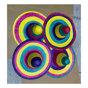 หมวกปีกกว้างเม็กซิกันสไตล์ใหม่ - ปาร์ตี้หมวกฟางเม็กซิกันขนาดใหญ่สีสันสดใส - หมวกเม็กซิกันพร้อมโลโก้ที่กําหนดเอง - Product Image 6