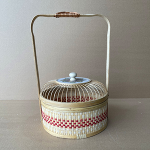Multi-Function <b>Bamboo</b> Storage Basket with Handles Folk Art Craft Handmade China Origin VGREENART - Product Image 2
