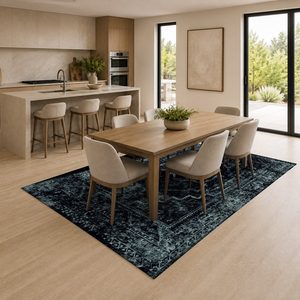 Tapis de salon en chenille antidérapant, motif design noir charbon, imprimé numériquement, lavable en machine, vente en gros RUGS DEPOT LXDP-0973 - Product Image 4