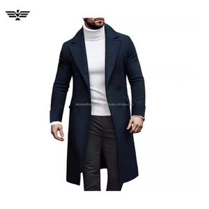 Abrigo Largo de Lana Cruzado para Hombre, Elegante, Premium, Personalizado, Holgado, Estilo Gabardina, Formal, de Alta Calidad, 300g - Product Image 6