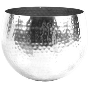 Bol de service nordique moderne de luxe, écologique, en métal martelé argenté et doré, utilisable comme assiette à fruits ou centre de table décoratif - Product Image 1