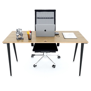 Escritorio de Madera Contrachapada con Revestimiento de Melamina, Modelo Cone HBCO033, 140x60cm, Patas de Hierro, Mueble de Oficina Moderno, Lujoso, Minimalista y Duradero para Dormitorio - Product Image 2