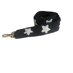 Nouvelle mode broderie à la main perles de rocaille noir et blanc soudure étoile sangle ceinture nouveau look soudure sangle sac à main par MD HANDICRAFTS - Product Image 1